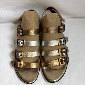 Sofft Metallic Strappy Buckle Sandals Women’s Size 8